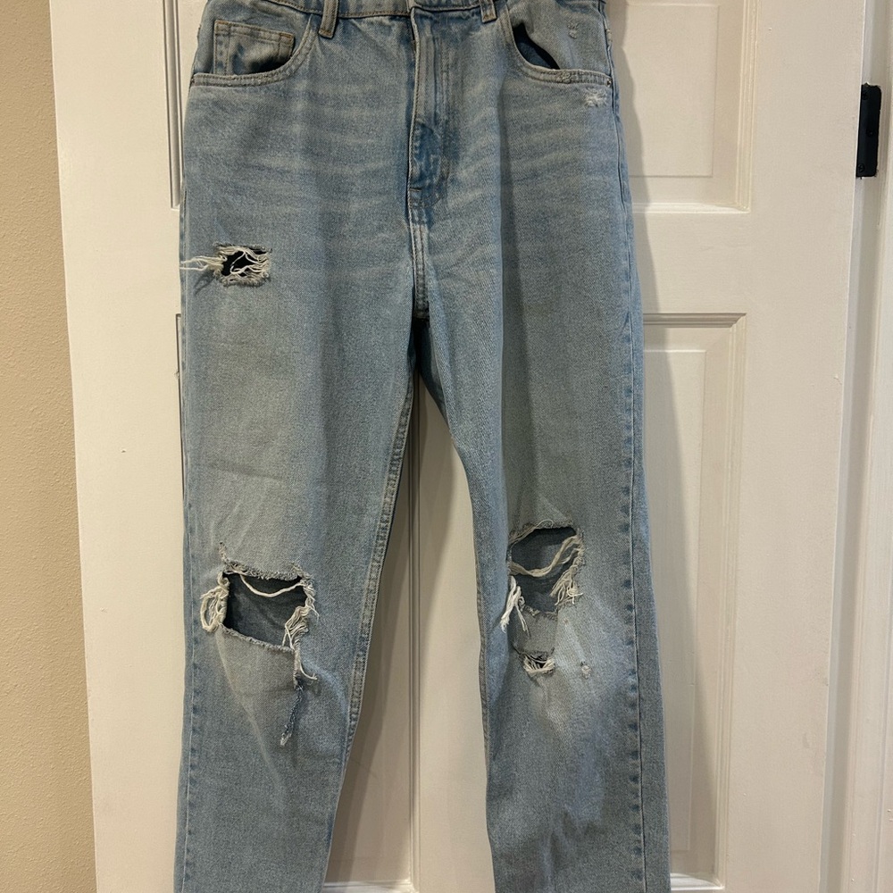 Zara Light Blue Distressed Jeans